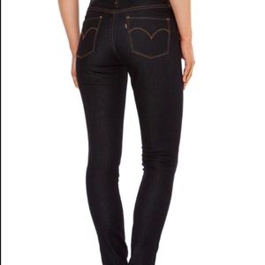 Levis high rise skinny dark denim jeans